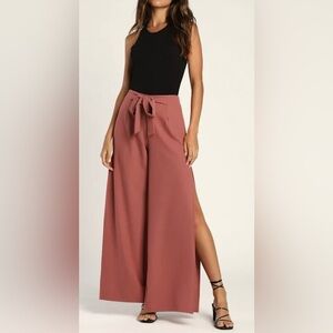 Lulu's Going Places Mauve Wide-Leg Pants